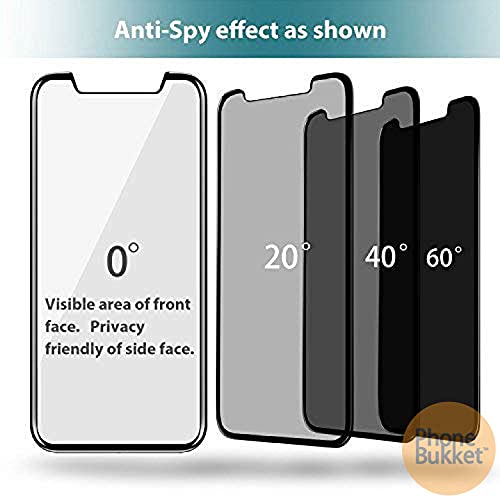 Image of Anti-Spy Privacy Tempered Glass Guard Protector for Apple iPhone 6s Plus (Black) Edge to Edge Full Screen Coverage, Pack of 2