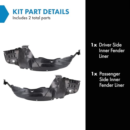 Image of TRQ Inner Fender Liner Set Compatible with 1996-1998 Acura RL AC1248110 AC1249110