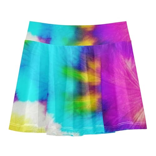 Skirts with Shorts Vibrant Tie Dye Spiral Turquoise Athletic Shorts for Girls Skorts Personalized Flowy Skirt 4t