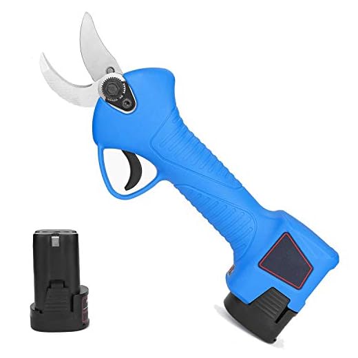 BLUESTAMEN Cordless Electric Pruning Shears 28mm Battery Tree Pruner Shears Powered Fruit Tree Grafting MAX Cutting Diameter 1.1 inch (Blue)