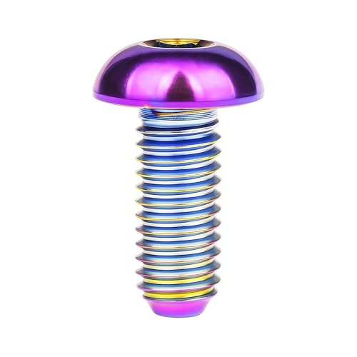 Image of Titanium Bolt M4x6 8 10 12 15 20mm Hex Head Screws for Bicycle Pack of 4 (Rainbow, M4x10mm)