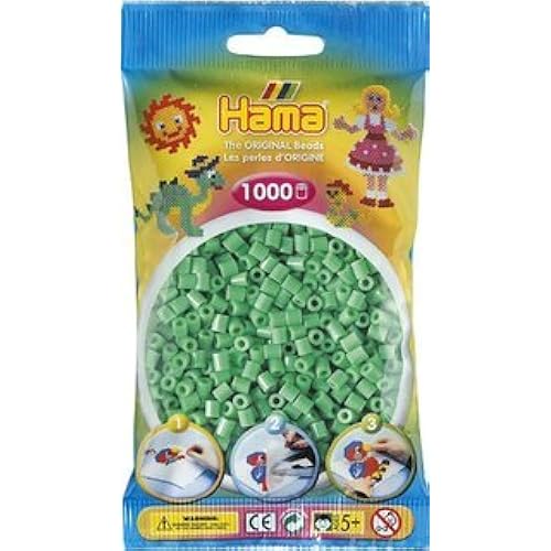 Bulk Buy:Hama Light Green 207-11 Midi Beads 1,000 Count (6 Pack)