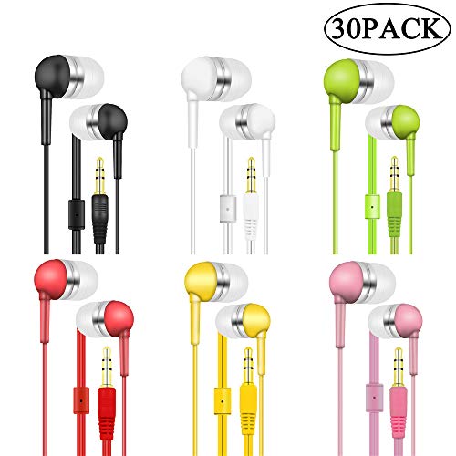 Bulk Earbuds Headphones for School Classroom Students Kids Child Teen 30 Pack 6