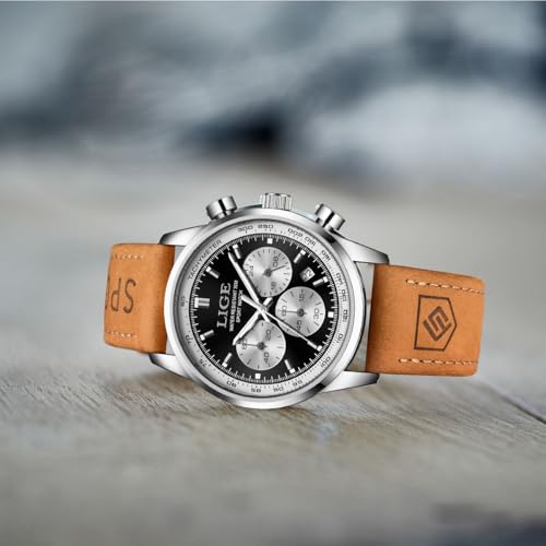 Image of LIGE Mens Roulette Wheel Watches Casino Themed Quartz Analog Watch 3ATM Waterproof Glowing Man Wrist Watches