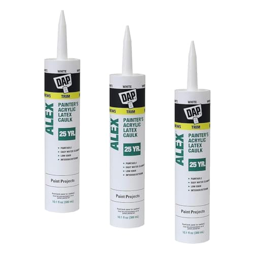 DAP Alex Painter's Acrylic Latex Caulk, White, 10.1 Oz (7079...