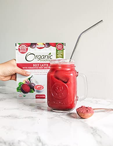 Organic Traditions Beet Latte With Fermented Beets And Probiotics - 5.3Oz - Plant Based Beet Powder Drink Mix #TOP4