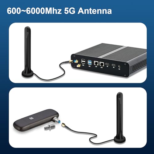 2PCS 5G LTE Antenne Signalverstärker Omnidirektionale Netzwerkantenne SMA TS9 Stecker 5dbi Magnetfuß Antenne mit 3M Kabel,für 3G/4G/5G/GSM/GPRS Router IoT-Gateway Smart Home