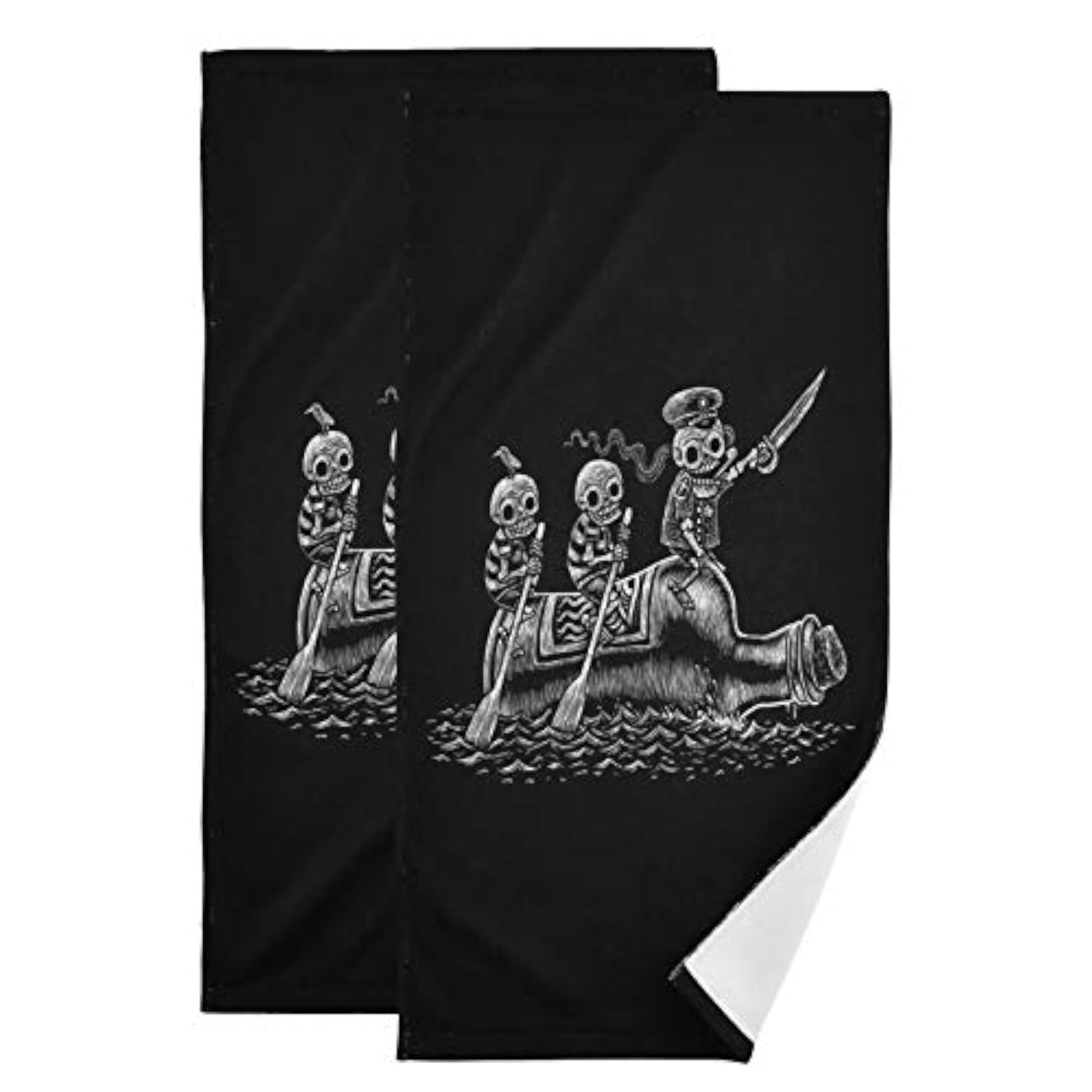 Alcoholic Sea Voyage Skeletons Sailors Float on a Bottle Face Towel Set