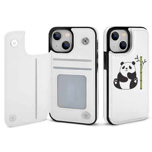 適用 iPhone15Plus用ケース 手帳型 可愛い パンダ スマホケース カード収納 スタンド機能 アイフォン15Plusケース 耐衝撃 PUレザー カバー 財布型 Case