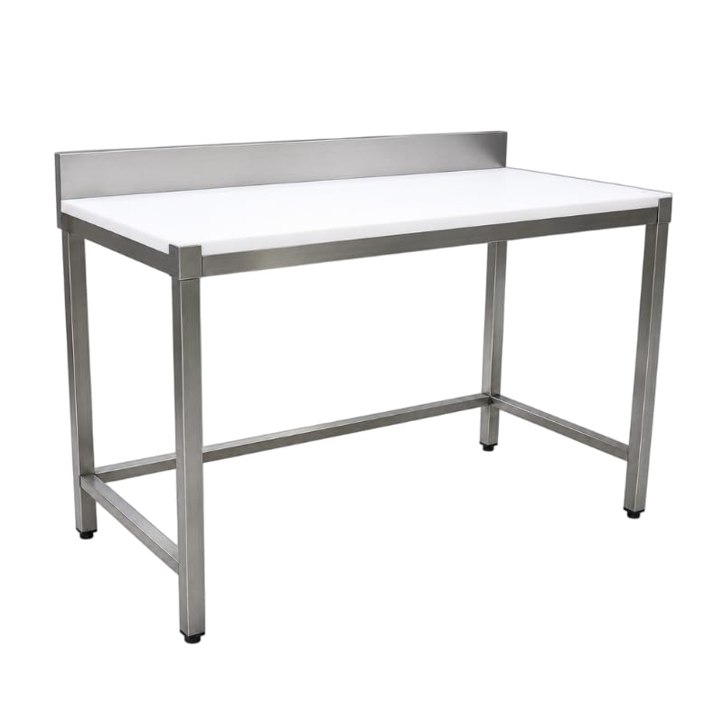Tavolo da taglio in acciaio inox 1200 × 600 mm con schienale