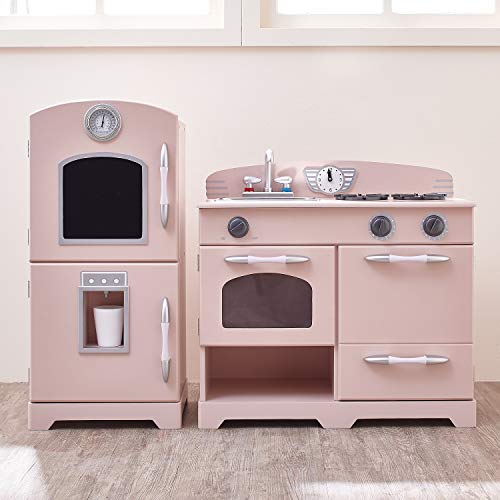 Cocina de juguete grande de madera rosa de Teamsonu00a0Kidsu00a0TD-11413P