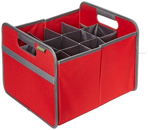 meori Rot faltbarer 12 Flaschen Flascheneinsatz herausnehmbar-Einkaufskorb-Transportbox-leicht stabil vielseitig-A100296, Polyester, Flaschenträger 12er, 2