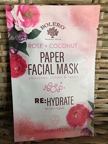 Set BOLERO Rose + Coconut, Whipped Facial Cream, Eye Cream, Facial Serum & Paper Facial Mask/Hydrate all skin types.