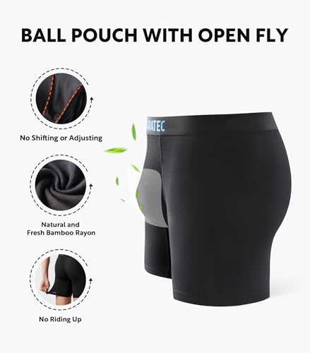 Separatec Men’s Underwear Moisture Wicking Rayon Boxer Briefs for Men, Ball Support Pouch Underwear Multiple3