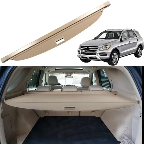 Liizoo Cargo Cover for Mercedes Benz ML 2012-2015 GLE 2016-2019 Accessories Trunk Organizer Rear Security Shielding Shade, Beige