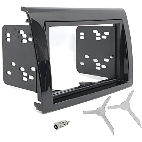 Colore: Nero lucido Sound Way Kit Montaggio Autoradio, Mascherina 2 DIN con Supporti di Montaggio, Adattatore Antenna, Compatibile con Fiat Bravo 2007-2016