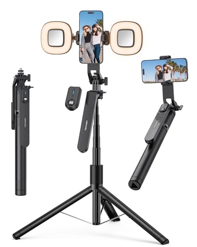 TECKNET Phone Tripod with Light - 180cm Aluminum Extendable 