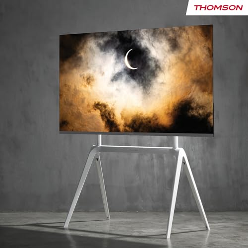 Thomson - Meuble TV d'intérieur en métal S604 pour téléviseurs de 65 à 86 Pouces, Support TV Universel Poids jusqu'à 60 kg – VESA 200 x 200 – 600 x 400