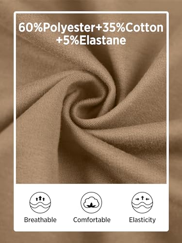 PLEPAN Men's 2 Piece Sweatsuit Lightweight Long Sleeve Crewneck Sweatshirt Jogger Sweatpants Matching Sets Casual Fall Outfits Tracksuit Loungewear Dark Khaki XX-Large