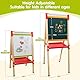 Kindertafel aus Holz mit Papierrolle Doppelseitige Whiteboard und Tafel Kinder Staffelei mit Zahlen und Anderem Zubehör für Kinder und Kleinkinder