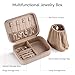BIQI MUSSE Travel Jewelry Box, Medium Size Jewelry Organizer Box, Removable Jewelry Pouch, Large Capacity, Earrings Necklaces Bracelets Rings Storage, Light Taupe
