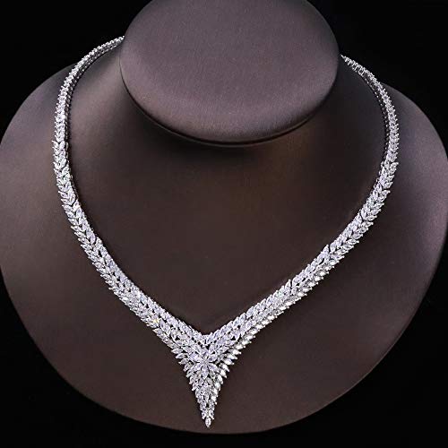 Jorsnovs 4PCS Arabic Dubai Indian Jewelry Set for Women Bride Cubic Zirconia Pageant Necklace Dangle Earrings Bracelet Open Ring Set Bridal Jewelry for Wedding Prom Evening Wear Anniversary Birthday Engagement Valentine's Day Gifts for Her4