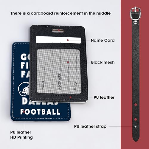 Suamoment 20240911 2 Pcs Funny American Footbal Luggage Tags For Suitcases – God First, Family Second, Then Dallas Football – Pu Leather Travel Id Bag Tags – Durable & Trendy Travel Accessories For Sports Fans thumb #5