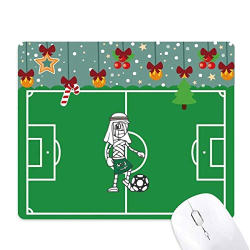 Tapis de souris en Arabie Saoudite pour joueur de football de dessin animé maman de jeu de bureau tapis de Noël en caoutchouc