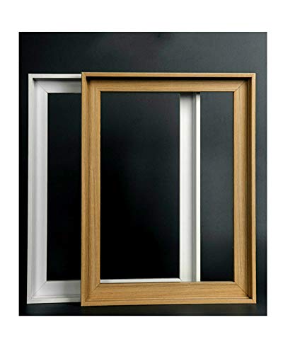 GVS-ART DIY Floating Frame Kit for 8x12/20.3x30.5cm Stretched Canvas, 0.6-0.8" Deep, Brown Frame, Cut to Pieces