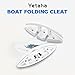Yetaha Folding Boat Cleat, 4 Pack Flip Up Dock Mooring Cleat, Marine Deck Rope Cleat Accessories with Mounting Screws for Boat Kayak (White)