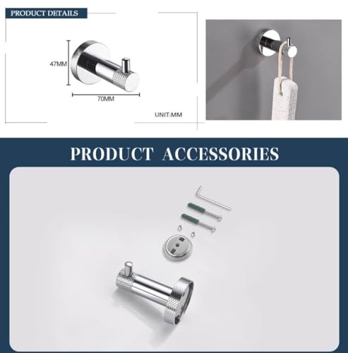 Rouleau de brosse de toilette et accessoires en acier chromé - 3