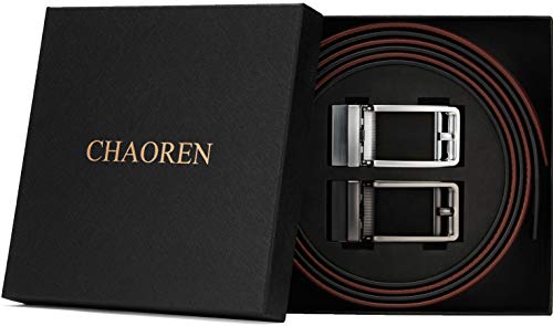 CHAOREN 二本セット ベルト メンズ ビジネス 大きいサイズ オートロック 無段階調節 紳士 スーツ 35mm幅 男性ギフト 箱付き の商品画像 6