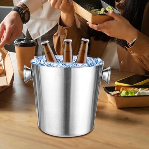 Cubitera aislada con asa que mantiene el hielo intacto para cócteles y cenas elegantes 8