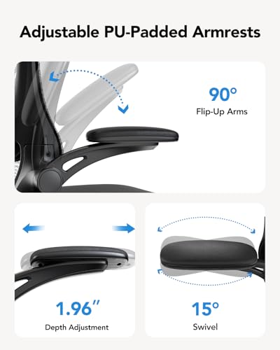 Image of HUANUO Ergonomic Office Chair, High Back Computer Desk Chair with Adjustable Lumbar Support and Headrest, Comfy Gaming Chair with 3D Armrests, Home Office Rolling Chair, Max Load 300 lbs