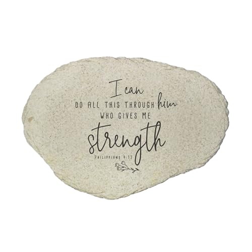 GiftsForYouNow Inspirational 'I Can Do All Things' Flat Garden Stone - Decorative Motivational Outdoor Decor, Perfect for Gardens, Paths & Inspirational Gifts