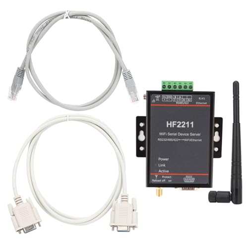 QANYEGN HF2211 Serial Port Server, Ethernet Network Converter Communication Device, HF2211 Serial Device Server for Data Transfer
