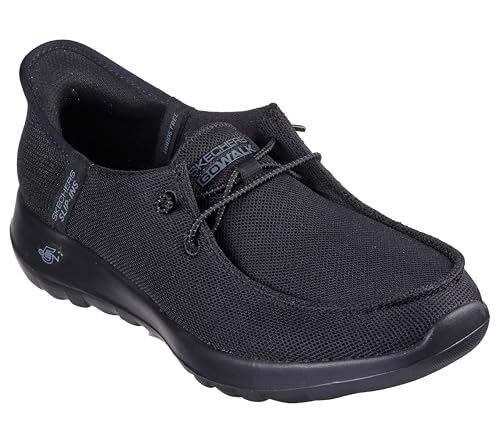 Skechers Women's Hands Free Slip-Ins Go Walk Joy Moc Toe Casual Shoe, Black/Black, 7.5 US