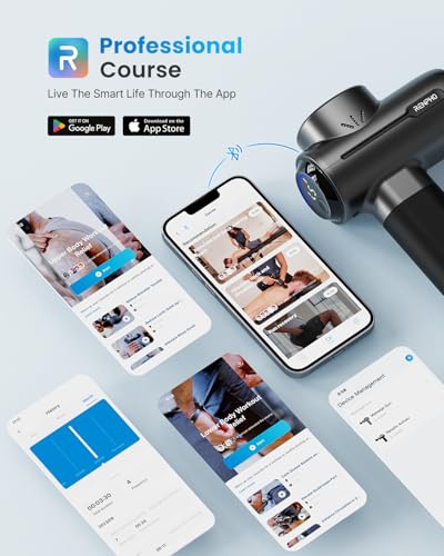 Image of RENPHO Massage Gun with Heat and Cold, Portable Percussion Muscle Deep Tissue Massager with Bluetooth, Carry Case, Gifts for Men Women, Active+ Thermacool