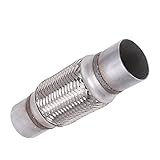 Eacam 2,5 X 10 Zoll Auspuffflexrohr, Edelstahl, Rostfeste für Autowagen, Flexibles Gelenkbrüll mit Maschenhülsen und Teleskoprohr