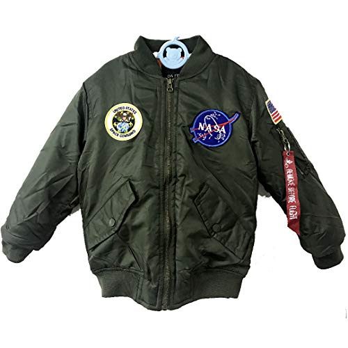 Image of OYSTERBOY Youth NASA MA-1 Flight Light Weight Jacket Military Coat for Kids Boys