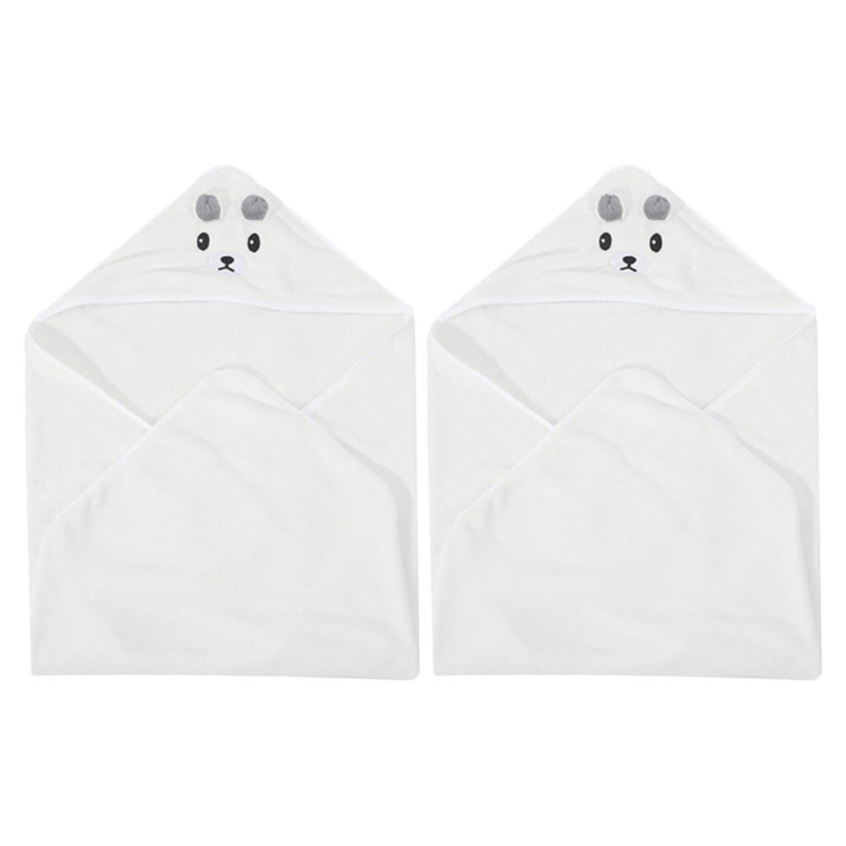 Toallas de baño GALPADA de forro polar coral blanco: máxima suavidad y confort para bebé