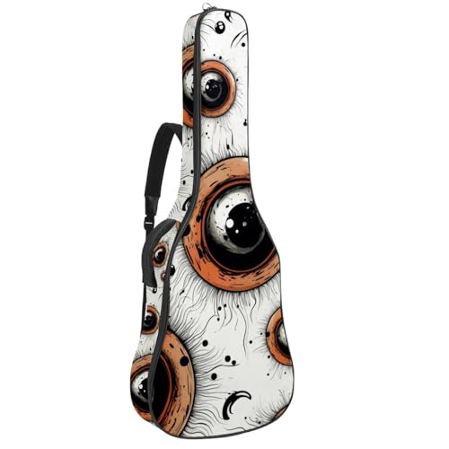 Housse guitare acoustique Halloween Eyeball avec crochet et bandoulière