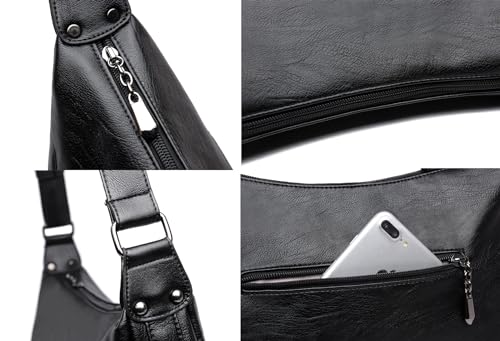 Bolso bandolera retro mediano para mujer miniatura 5