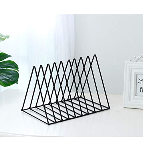 Record Rack,Magazine Holder,Newspapers Holder,Letters Storage,Desktop File Sorter Organizer Triangle Bookshelf Decor Home Office,Photography Props