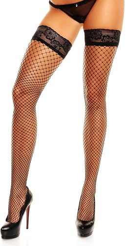 GLAMORY Bas autofixants Mesh Extra Large Noir M