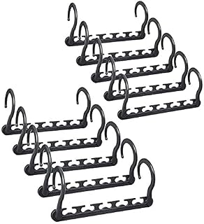 Magic Clothes Hangers, Space Saving Non Slip Hanger Organiser Standard Closet Wardrobe Clothing Shirt Multifunctional Hanging Hooks (10 Pack Hanger Hooks - Black)