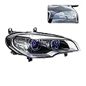 Auto-Modell-Kopflampe, kompatibel for BMW E70 X5 L-ED Scheinwerfer 2007–2013, Scheinwerfer X5 DRL, Blinker, Fernlicht, Angel Eye Projektor-Objektiv