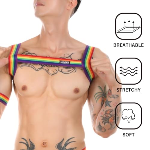 Image of Mens Harness Belt Nylon Elastic Body Shoulder Strap Sexy Halter Club Wear Cosplay Costume
