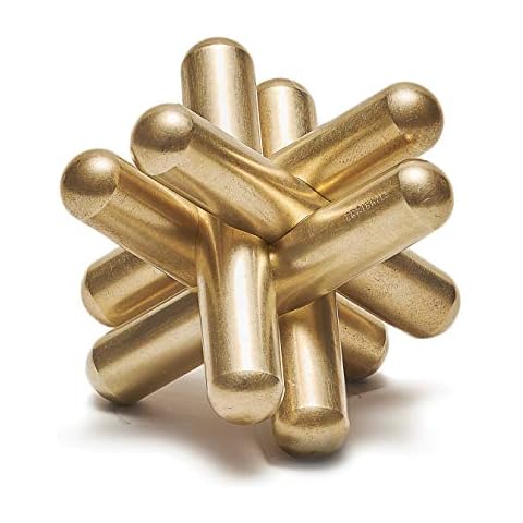 Craighill Jack Puzzle - Brain Teaser Puzzle for Adults & Kids, 3D Brain Game, Mind-Bending & Satisfying, Aesthetic Home & Office Decor - Solid Brass Cover