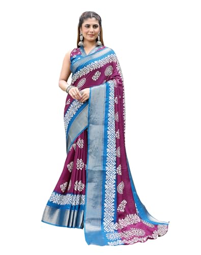 Image of Yashika Women's Dola jacquard Saree| Lightweight Digital Graphic Printed Saree for Women with Unstitched Blouse Piece